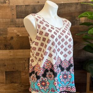 Alice Blue and White Sleeveless Tank Top